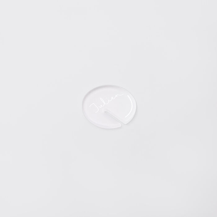 Marque-verre mariage personnalisé prénoms invités acrylique givré 4x4 cm - Garden