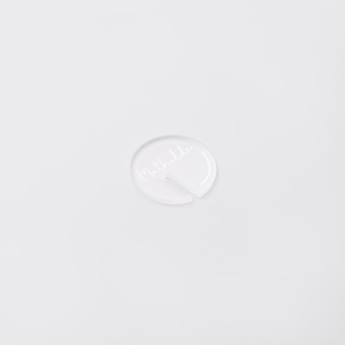 Marque-verre mariage personnalisé prénoms invités acrylique givré 4x4 cm - Garden