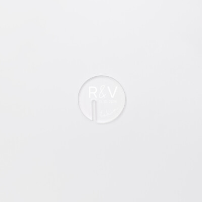 Marque-verre mariage personnalisé initiales ou prénoms mariés acrylique givré 4x4 cm - Garden