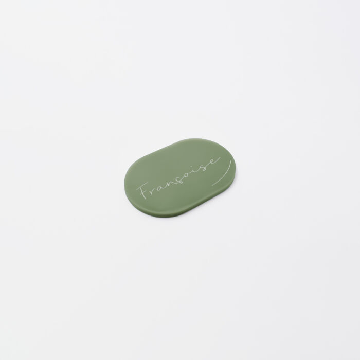 Marque-place mariage personnalisé acrylique vert 5,3x3,5 cm - Garden