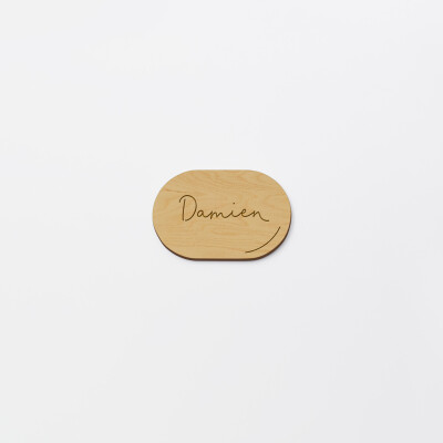 Marque-place mariage personnalisé bois 5,3x3,5 cm - Garden