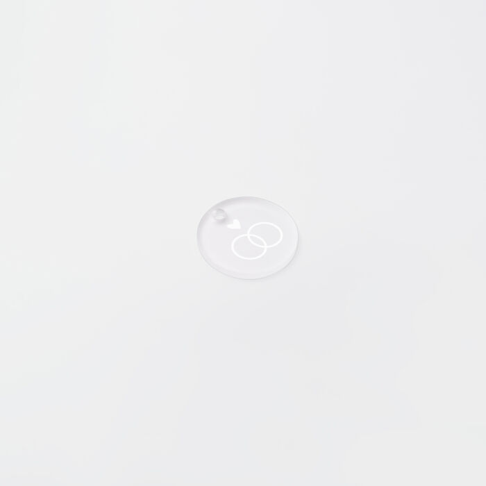 Etiquette cadeau mariage personnalisée illustration acrylique givré 3,5x3,5 cm - Garden