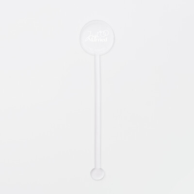 Touillette mariage illustrée acrylique givré 3x16 cm - Garden