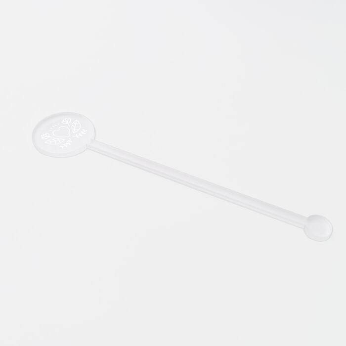 Touillette mariage illustrée acrylique givré 3x16 cm - Garden