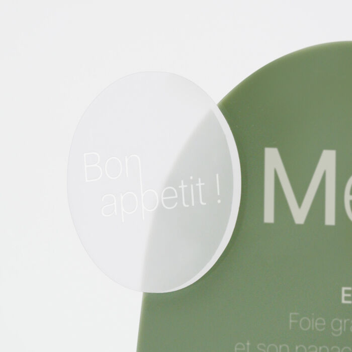 Menu mariage personnalisé acrylique vert 22x26 cm - Garden