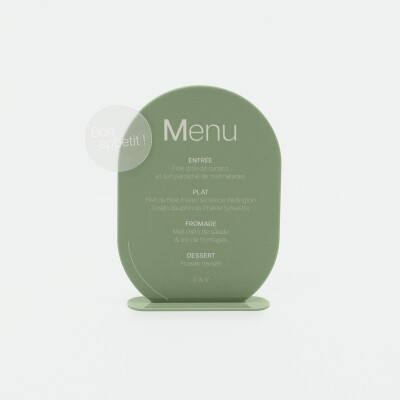 Menu mariage personnalisé acrylique vert 22x26 cm - Garden