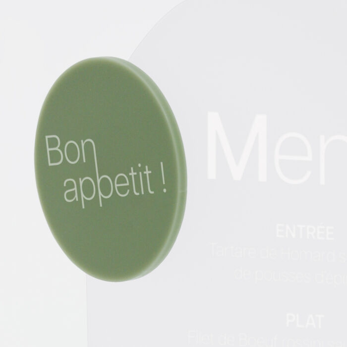 Menu mariage personnalisé acrylique givré 22x26 cm - Garden