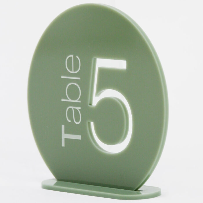 Numéro de table mariage acrylique 12x11 cm - Garden