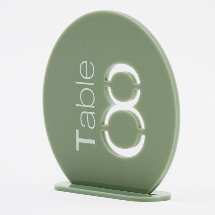 Numéro de table mariage acrylique 12x11 cm - Garden