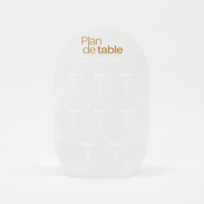 Plan de table mariage personnalisé acrylique givré 58x92 cm - Garden