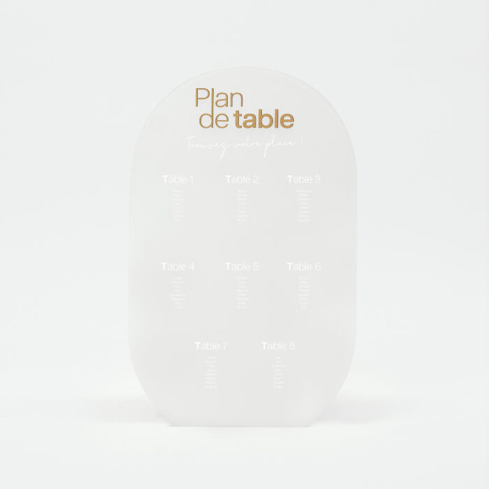 Plan de table mariage personnalisé acrylique givré 58x92 cm - Garden