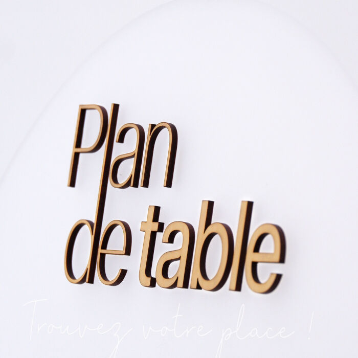 Plan de table mariage personnalisé acrylique givré 58x92 cm - Garden