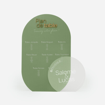 Ensemble de panneaux mariage personnalisés plan de table et panneau de bienvenue - Garden