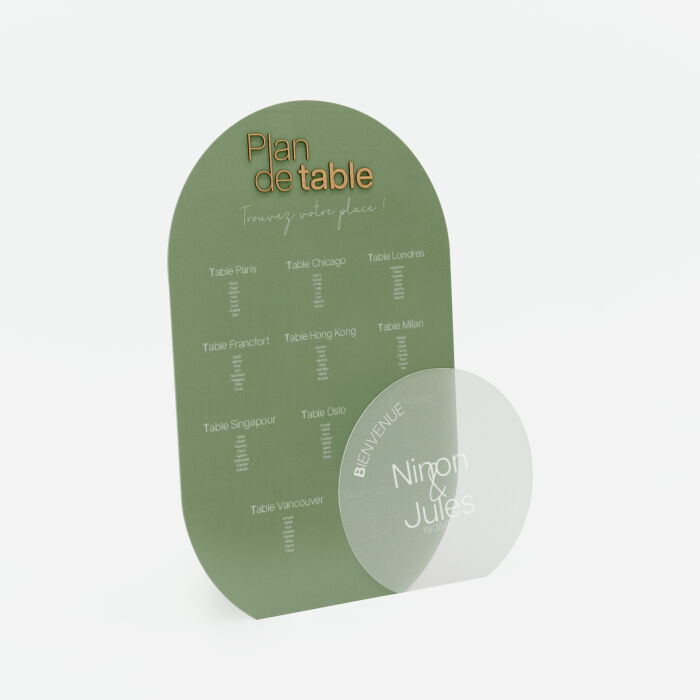 Ensemble de panneaux mariage personnalisés plan de table et panneau de bienvenue - Garden