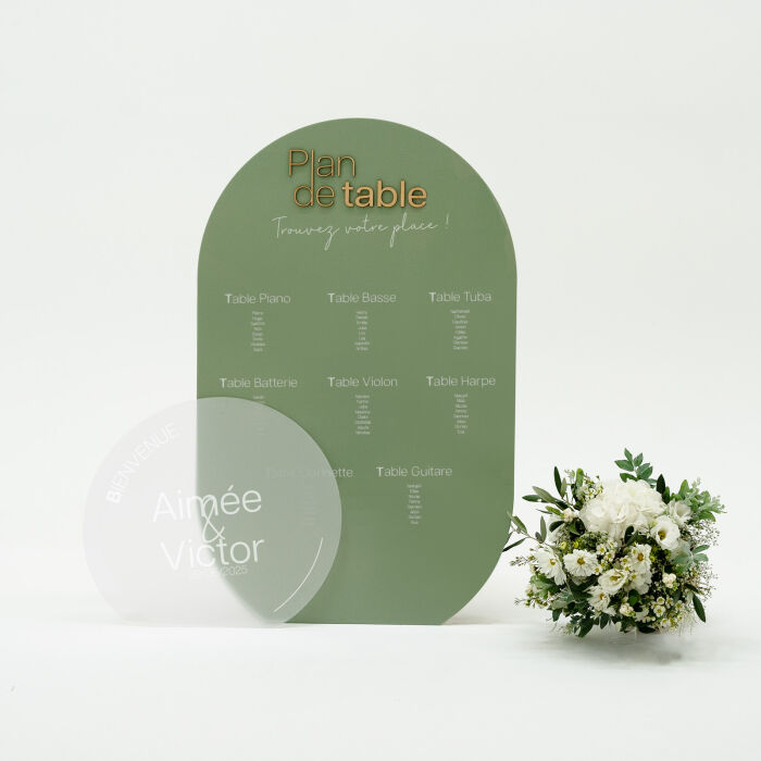 Ensemble de panneaux mariage personnalisés plan de table et panneau de bienvenue - Garden