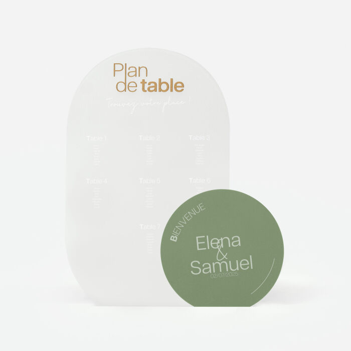 Ensemble de panneaux mariage personnalisés plan de table et panneau de bienvenue - Garden