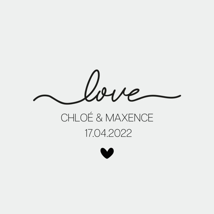 Boîte à alliances mariage personnalisée hexagonale illustration "Love" verre gravé 8x7x4 cm - Garden