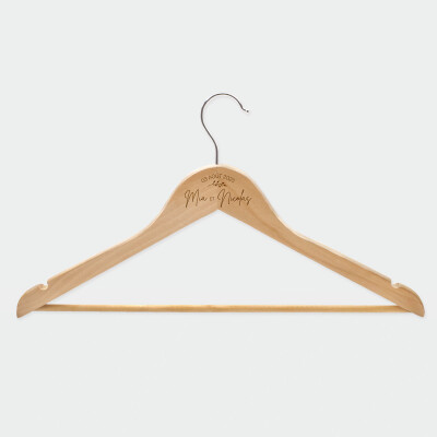 Cintre mariage personnalisé prénoms mariés bois 00x00 cm - Bohème