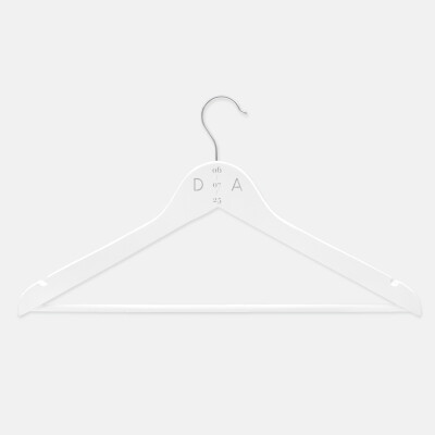 Cintre mariage personnalisé initiales mariés bois 45x23 cm - Blue Mediterraneo