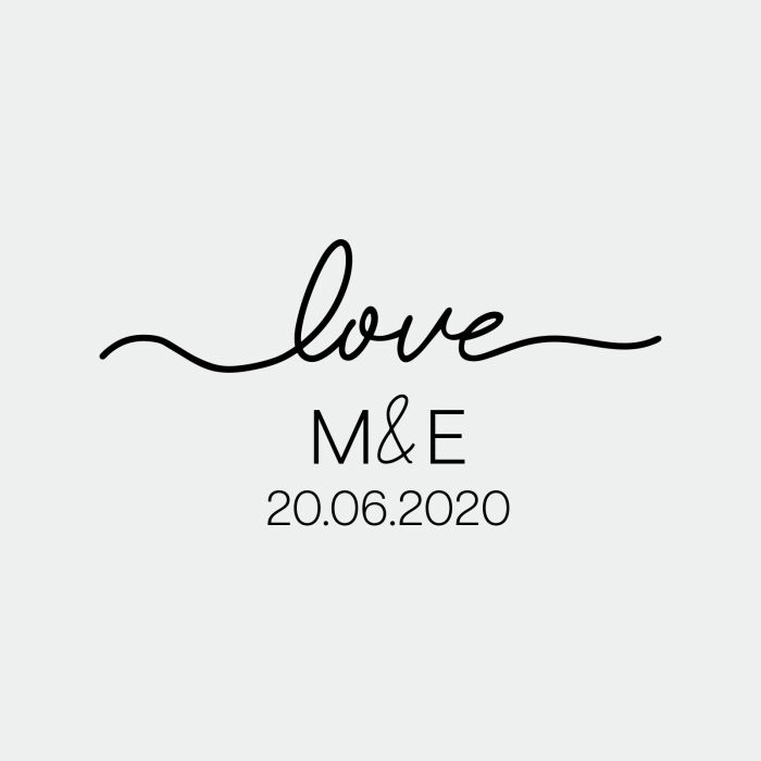 Cintre mariage personnalisé initiales mariés illustration "Love" bois 45x23 cm - Garden