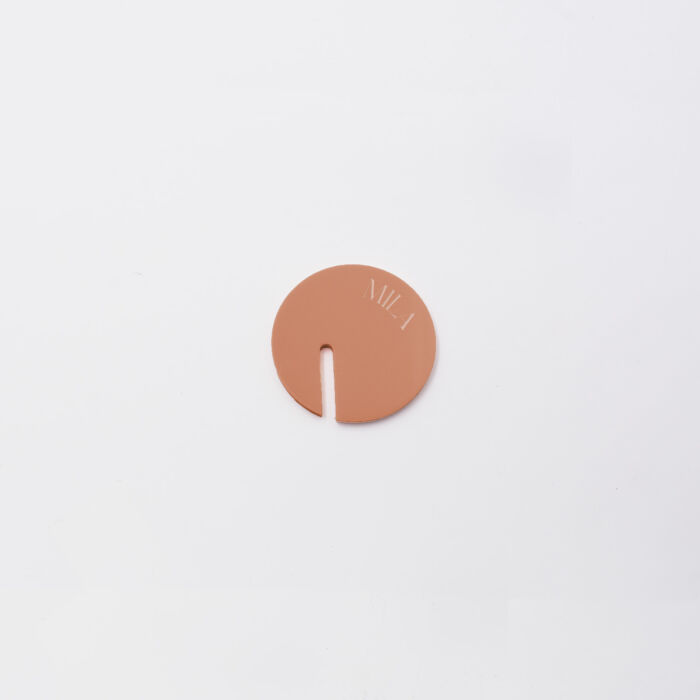 Marque-verre mariage personnalisé prénoms invités acrylique terre brûlée 4x4 cm - Terracotta