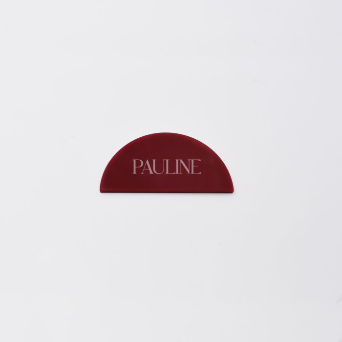 Marque-place mariage personnalisé acrylique rouge carmin 3,5x3,5 cm - Terracotta