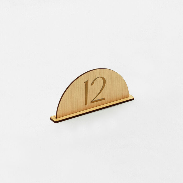 Numéro de table mariage bois et acrylique 12x11 cm - Terracotta