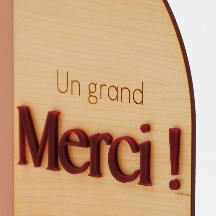 Panneau livre d'or mariage acrylique terre brûlée 18x25 cm et panneau merci bois 18x30 cm - Terracotta