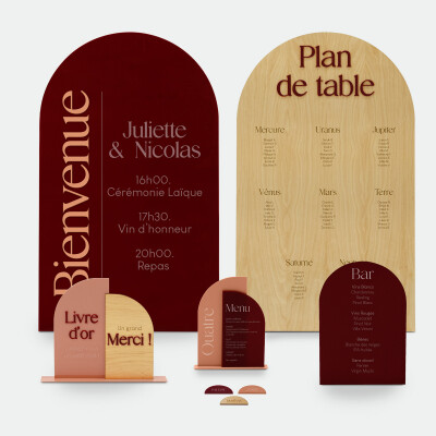 Pack décoration mariage personnalisée 70 invités - Terracotta