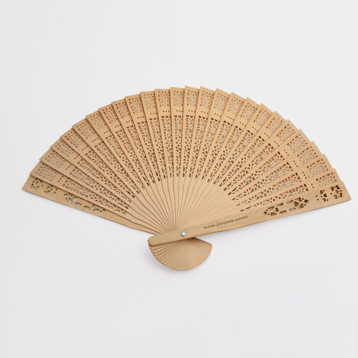 Eventail mariage personnalisé bois - Bohème