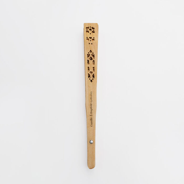 Eventail mariage personnalisé bois - Blue Mediterraneo