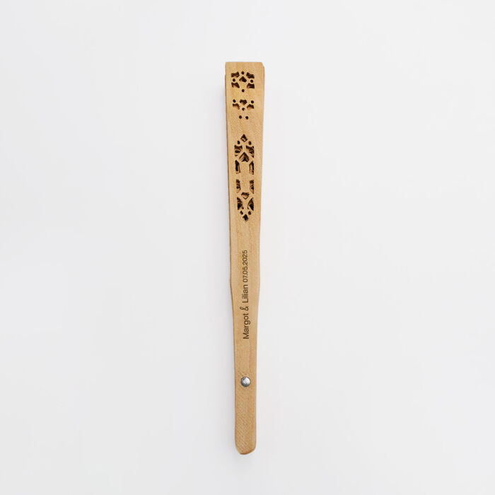 Eventail mariage personnalisé bois - Garden